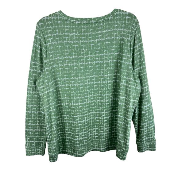 Emily Daniels Green White Long Sleeve Rayon Soft Stretchy Lightweight Sweater L - Picture 2 of 6